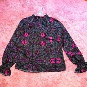 TED BAKER LONDON Floral Cutout Detail Top: "Graceya", size 3